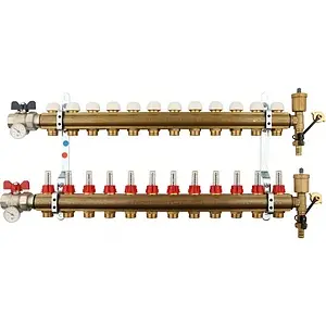 Группа коллекторная с расходомерами 12 отводов 1&quot;в/в x ¾&quot;ек Tiemme 3870018, 1