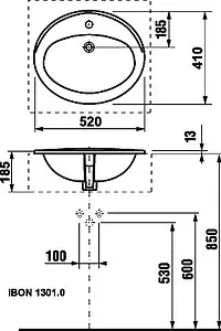 Раковина Roca Adora 52 белый 327204000 Раковина Roca Adora 52 белый 327204000, 2