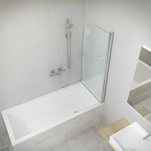 Шторка на ванну 850мм прозрачное стекло Roltechnik SWING/850 657-8500000-00-02