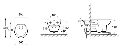 Унитаз подвесной безободковый Jacob Delafon Odeon Up Rimless белый E4570-00