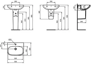 Раковина Ideal Standard i.Life A 55 белый T470601, 2