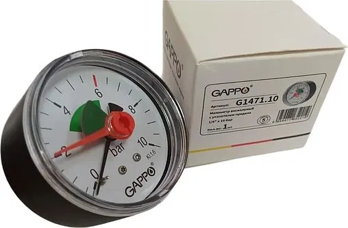 Манометр аксиальный Gappo 50мм 10 бар ¼&quot; G1471.10