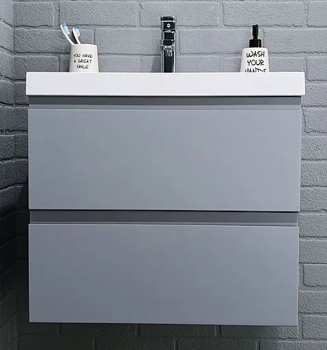 Тумба под умывальник подвесной Домино Graffo 60 светло-серый DGr2407T