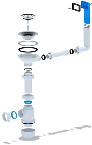 Сифон бутылочный для мойки с переливом Ани Пласт Грот A0145 Сифон бутылочный для мойки с переливом Ани Пласт Грот A0145