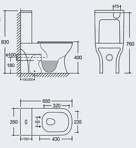 Чаша унитаза Aquanet Cube 3.0 C1 Tornado белый Cube 3.0 C1 T, 2