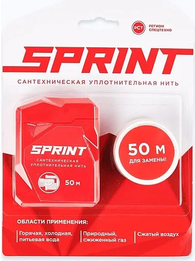 Нить уплотнительная бокс 50м + катушка 50м SPRINT 61012