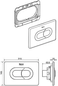 Клавиша смыва для унитаза Roca One Galaxy ZRU9307707 черный матовый Клавиша смыва для унитаза Roca One Galaxy ZRU9307707 черный матовый, 2