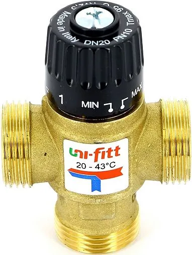 Трехходовой термостатический смесительный клапан 1&quot; +20...+43°С Kvs 2.5 Uni-Fitt 351G0540