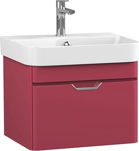 Тумба-умывальник подвесная ISVEA Fonte 57 красный 21USS115057I+10SQ50057SV