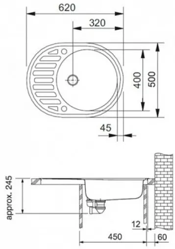 Мойка кухонная Franke Ronda ROG 611C графит 114.0192.507
