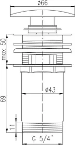 Выпуск автоматический для раковины с переливом Rav Slezak хром MD0484 Выпуск автоматический для раковины с переливом Rav Slezak хром MD0484, 2