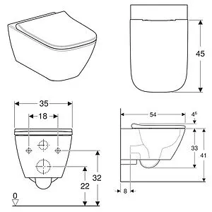 Унитаз подвесной безободковый Geberit Smyle Square Rimfree белый 500.685.01.1 Унитаз подвесной безободковый Geberit Smyle Square Rimfree белый 500.685.01.1, 2