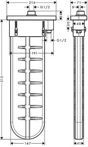 Подключение лейки на борт ванны Hansgrohe sBox чёрный матовый 28020670, 2