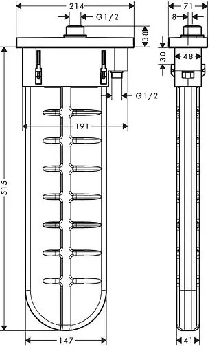 Подключение лейки на борт ванны Hansgrohe sBox чёрный матовый 28020670