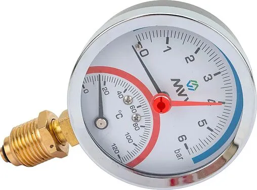 Термоманометр радиальный MVI 80мм 6 бар 120°С ½&quot; RTM.80.12006.04