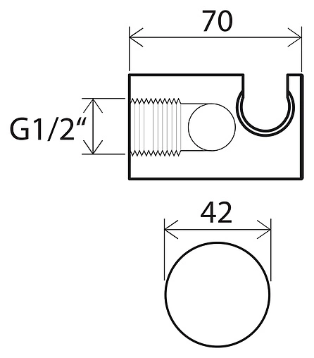 Шланговое подключение с держателем Ravak 706.00 хром X07P206