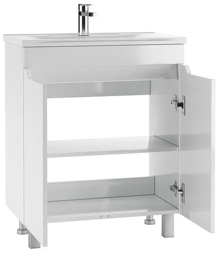Тумба под умывальник напольная Домино Optima 65 белый глянец DO1905T