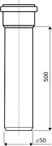 Труба канализационная внутренняя D=50мм L=500мм Ostendorf HTEM 112020 Труба канализационная внутренняя D=50мм L=500мм Ostendorf HTEM 112020