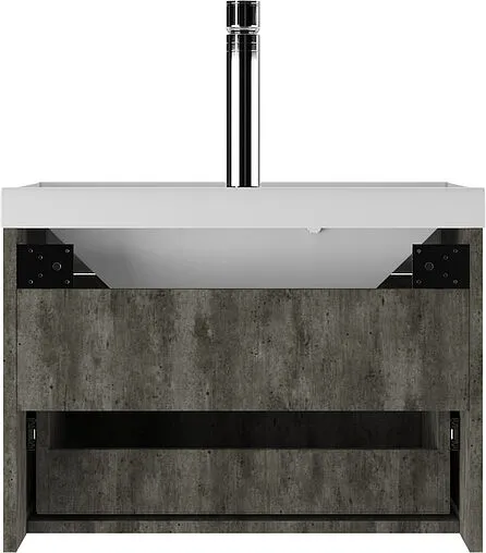Тумба-умывальник подвесной Айсберг Ева 60 белый/бетон DA5905T+4670142930044