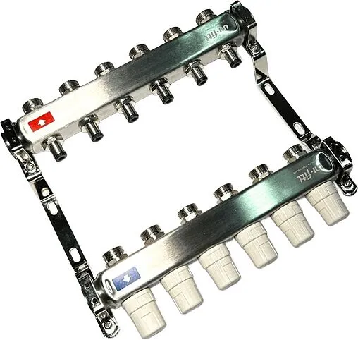 Группа коллекторная без расходомеров 6 отводов 1&quot;в/в x ¾&quot;ек Uni-fitt OPTIMAL 451B4306.RU