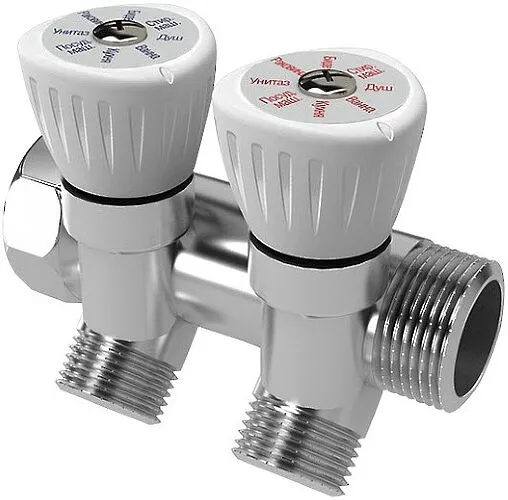 Коллектор регулирующий проходной 2 отвода ¾&quot;в/н x ½&quot;к Royal Thermo Optimal RTO 62.002