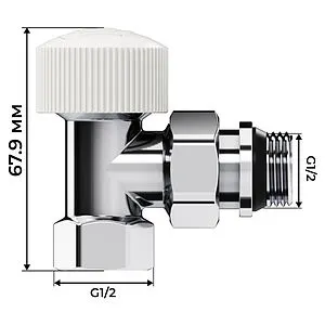 Комплект вентилей терморегулирующих угловых ½" в/н Royal Thermo Design хром RATVDU11212CH Комплект вентилей терморегулирующих угловых ½" в/н Royal Thermo Design хром RATVDU11212CH, 4