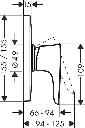 Смеситель для душа скрытого монтажа Hansgrohe PuraVida HighFlow хром 15677000