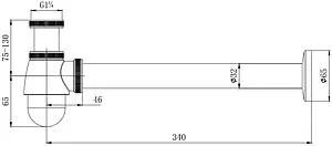 Сифон для биде Aquatek хром AQ6018CR Сифон для биде Aquatek хром AQ6018CR, 2