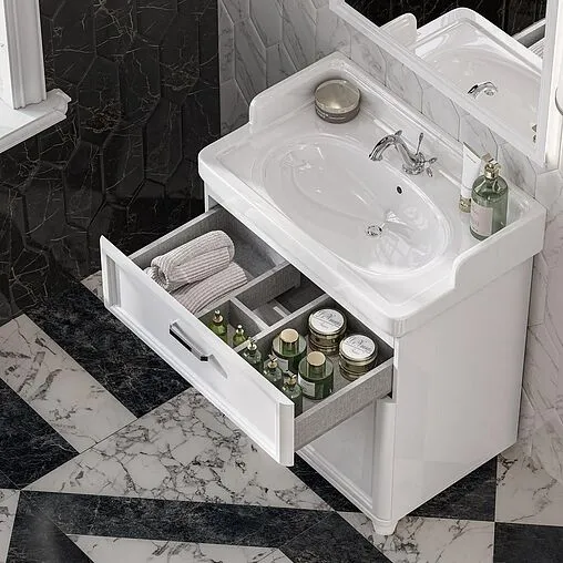 Тумба-умывальник подвесная Kerama Marazzi Pompei 80 белый PO.N.80.3\WHT+PO.wb.80