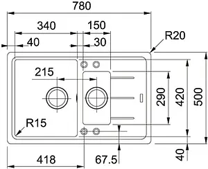 Мойка кухонная Franke Basis BFG 651-78 серый 114.0280.897, 2