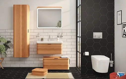 Шкаф-пенал с бельевой корзиной VitrA Nest 45 L натуральная древесина 56187 Шкаф-пенал с бельевой корзиной VitrA Nest 45 L натуральная древесина 56187