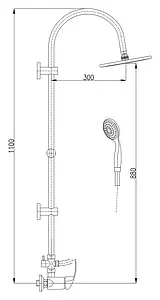 Душевая система со смесителем для душа Rav Slezak Mississippi хром MS081.5/3 Душевая система со смесителем для душа Rav Slezak Mississippi хром MS081.5/3, 2