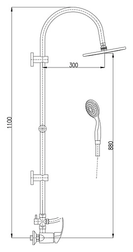 Душевая система со смесителем для душа Rav Slezak Mississippi хром MS081.5/3