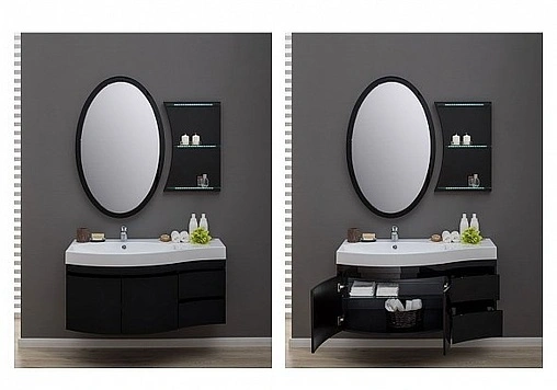 Тумба под умывальник подвесная Aquanet Опера 115 L чёрный 00169612