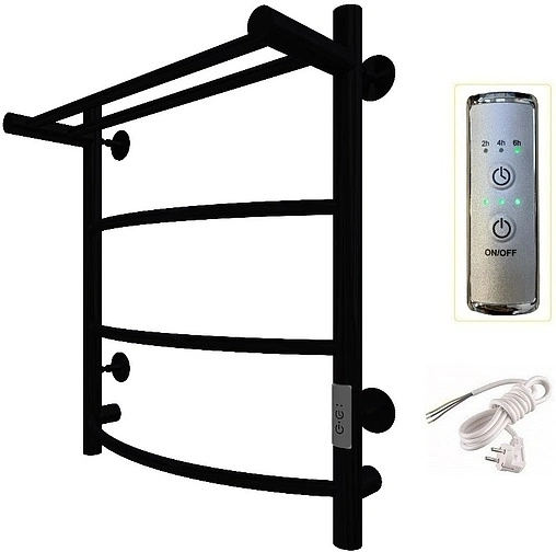 Полотенцесушитель электрический лесенка Тругор Пэк сп 5 П 60х50 черный матовый ВГП