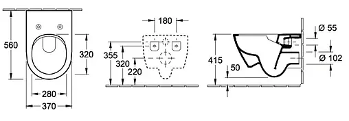Унитаз подвесной безободковый Villeroy&amp;Boch Subway 2.0 белый 5614R201