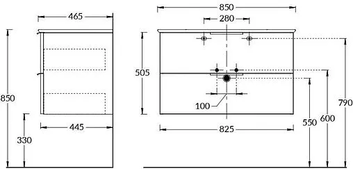 Тумба-умывальник подвесная Kerama Marazzi Piano Forte 85 белый PI.F.85\WHT+PI.wb.85
