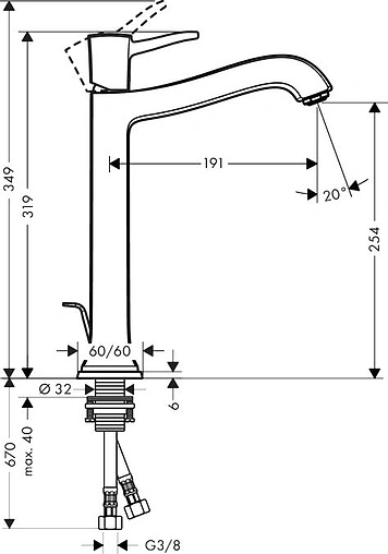 Смеситель для раковины Hansgrohe Metropol Classic 260 хром 31303000