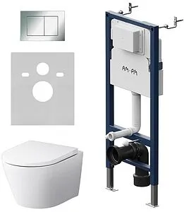 Комплект 6 в 1 Am.Pm Sense FlashClean IS90251.741701 с кнопкой хром глянцевый, 1