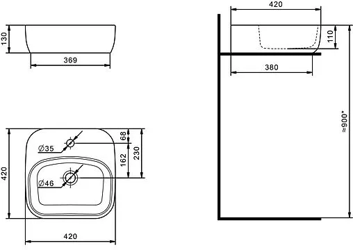 Тумба-умывальник подвесная Aquaton Либерти 90 дуб эльвезия/белый глянец 1A2799K4LYC70