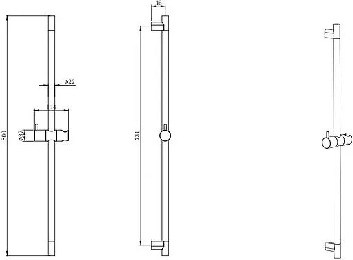 Душевая штанга Aquatek хром AQ2000CR Душевая штанга Aquatek хром AQ2000CR
