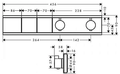 Термостат для 2 потребителей Hansgrohe RainSelect белый матовый 15380700