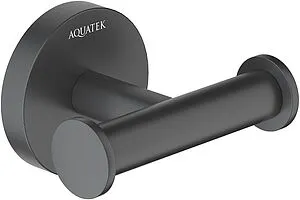 Крючок двойной Aquatek Оберон чёрный матовый AQ4202MB Крючок двойной Aquatek Оберон чёрный матовый AQ4202MB, 1