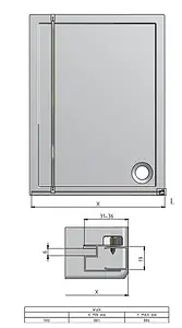 Душевое ограждение 900мм прозрачное стекло Roltechnik Walk Pro WALK PRO/900 4000684, 2