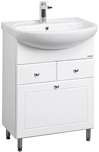 Тумба-умывальник напольная Aquaton Норма 65 белый 1A0549K1NO010, 1