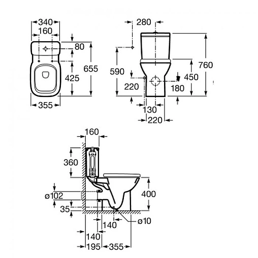 Бачок для унитаза Roca Debba белый 34199100Y