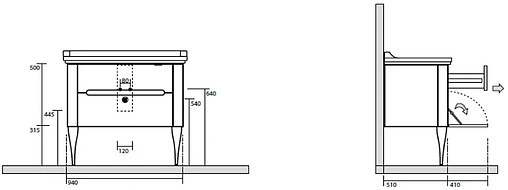 Тумба под умывальник Kerasan Waldorf 95 noce (орех) 919246noce