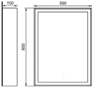 Зеркало с подсветкой Raval Frame 60 белый Fra.02.60/W Зеркало с подсветкой Raval Frame 60 белый Fra.02.60/W, 2