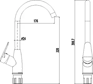 Смеситель для кухни Rossinka хром I35-23, 2