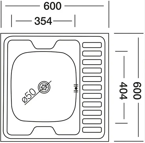 Мойка кухонная Vladiks нержавеющая сталь V-403L